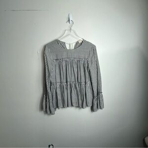 Altar'd State Boho Tassel Tie Bell Sleeve Peasant Blouse size small 1520